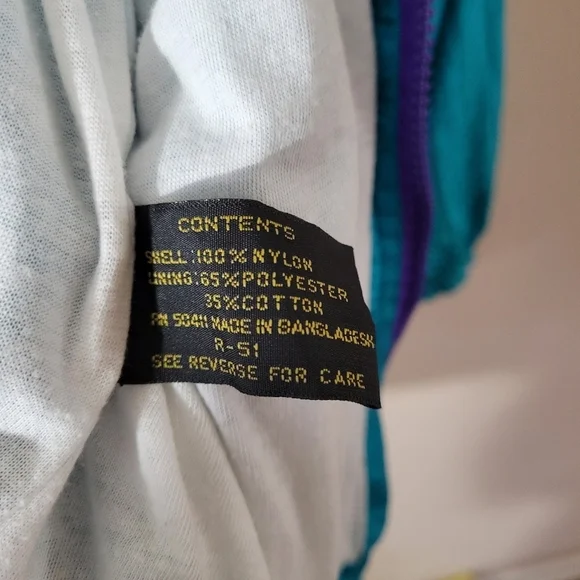 R.E. Sport Rivers Edge 80's Retro Windbreaker Bomber Jacket Multicolor Size L - Picture 3 of 9